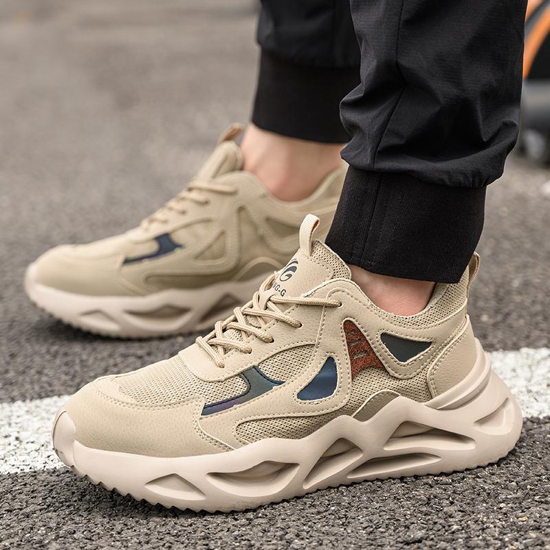 Outdoor Work Shoes Men Safety Shoes With Steel Toe Breathable Lightweight Work Sneakers Anti Smash Anti-Puncture Safety Boots