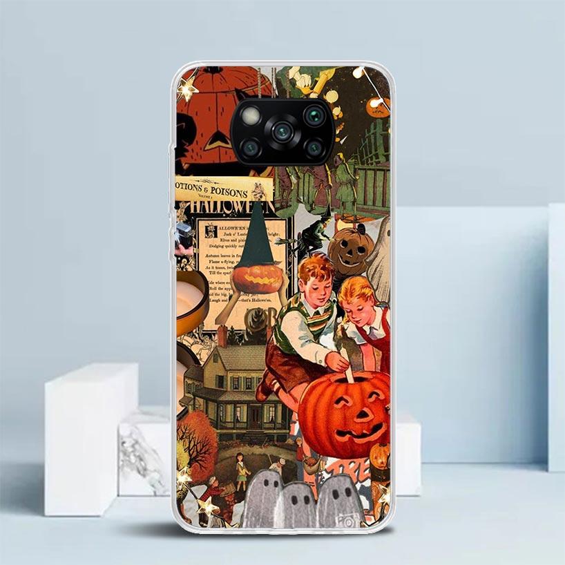 Oktober Herbst Halloween Gruselige Kürbis Handyhülle Für Xiaomi Poco F7 Ultra X5 X6 X7 Pro M7 Redmi 15C 15 13C 13 12C 12 10C 10 10A