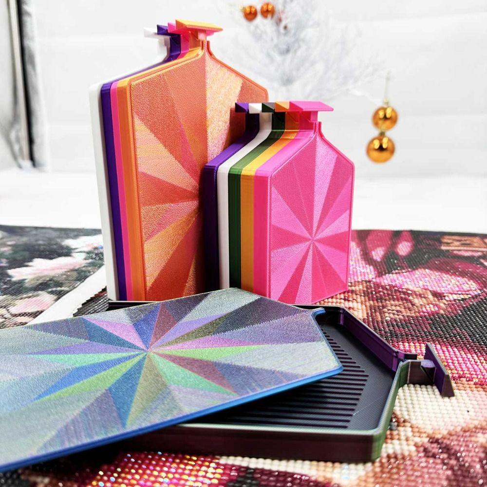DIY Craft Diamond Painting Trays with Lids Embroidery Plastic Diamond Painting Accessories Multi-Color Beading Plates