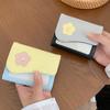 Flower Short Folding Card Bag PU Trifold Wallet Cute Color-matching Purse Travel