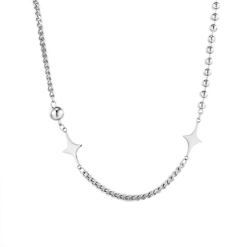 Titanium Steel Star Spliced Necklace: Non-Fading Trendy European & American Style for Women
