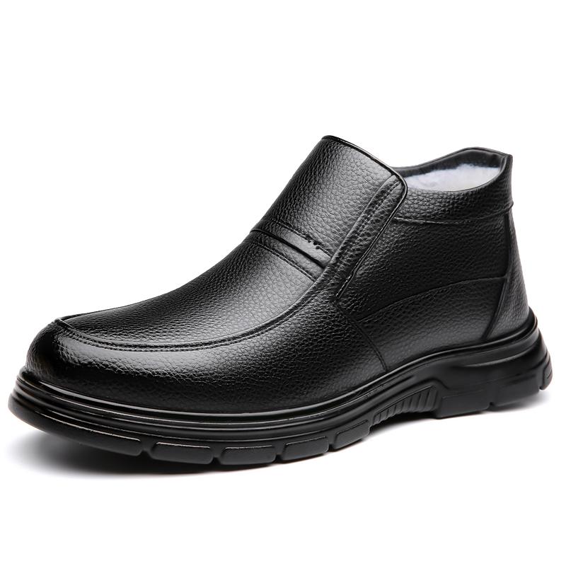Men ankle boots lace up Casual Shoes Outdoor plush warm snow Motorcycle Boots Fashion Casual Autumn Winter snow Boots for men