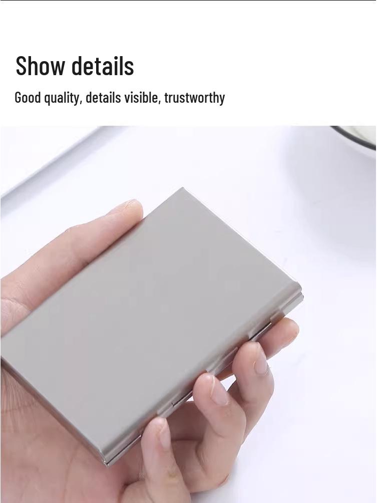 Portable RFID Blocking Stainless Steel Card Holder - Unisex, Minimalist Design