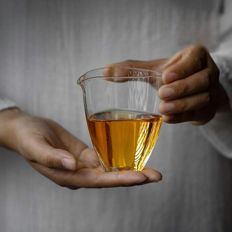 Japanese Style Transparent Glass Tea Cup Cha Hai Dispenser Fair Cup Tea Pitcher Heat Resistant Kung Fu Tea Set Accessories New