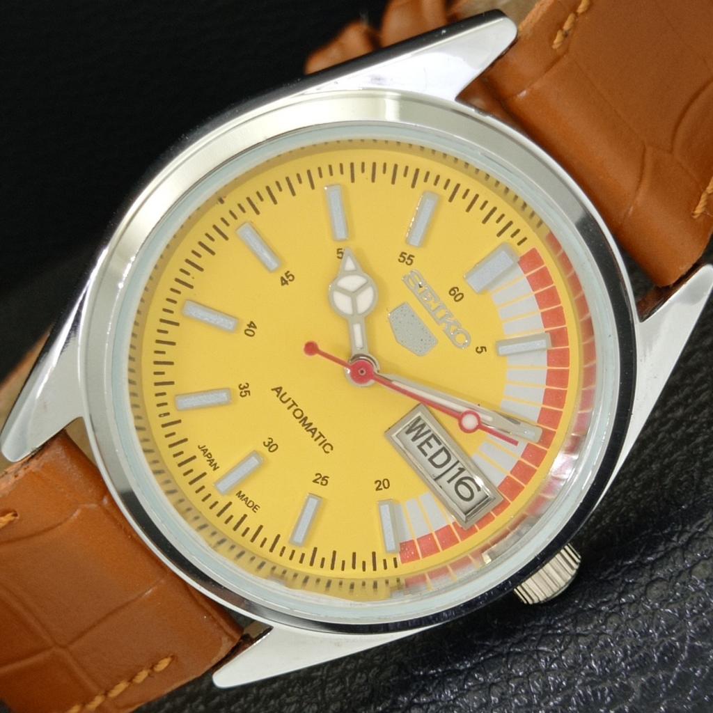 

AUTOMATIC VINTAGE REFURBISHED SEIKO 5 6309A JAPAN MENS YELLOW WATCH a440744-4 Sk-a440744-1