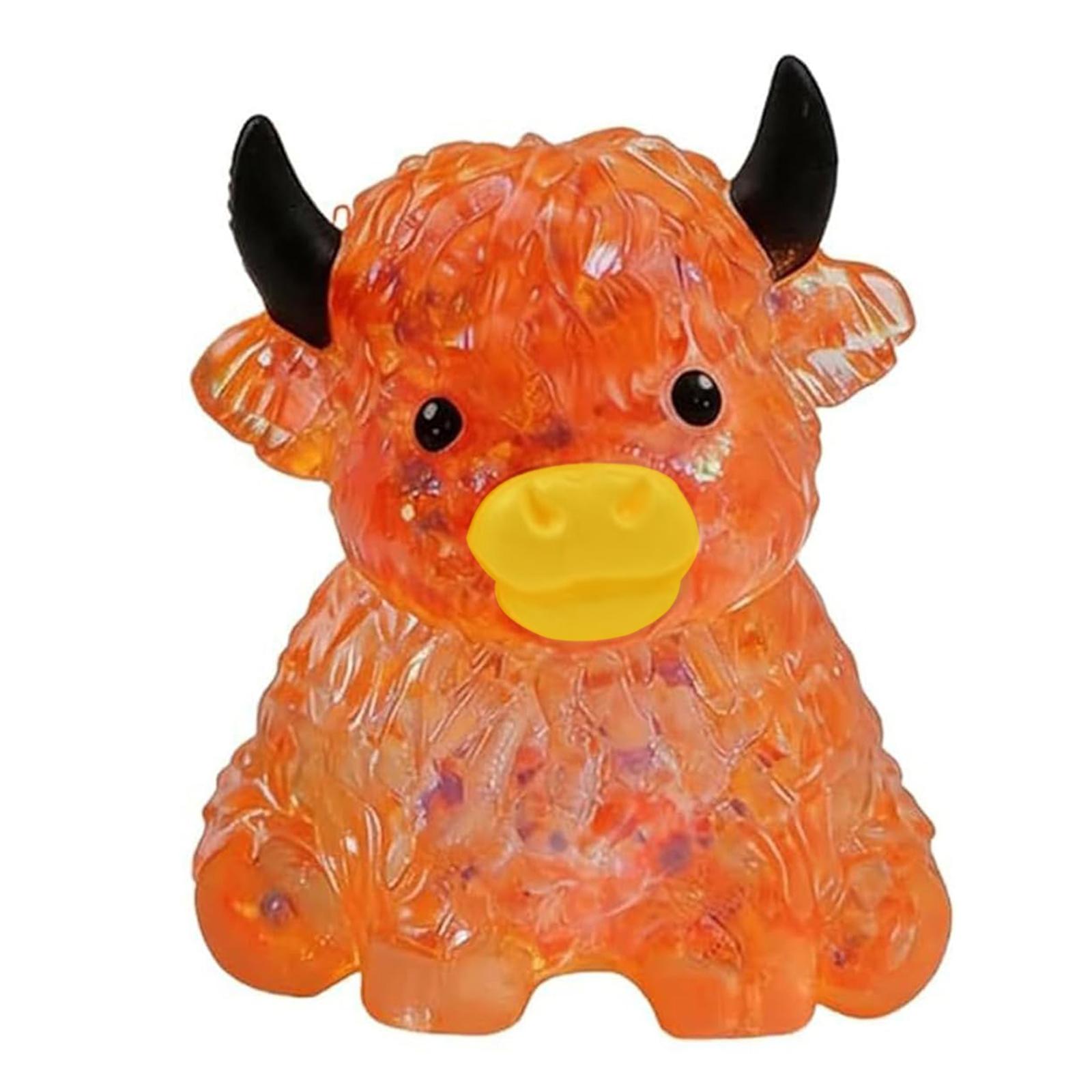 Glitter Highland Cow Slow Rising Sensory Fidget Toy Cute Animal Sensory Toy Birthday Party Favors Gifts for Kids and Adults