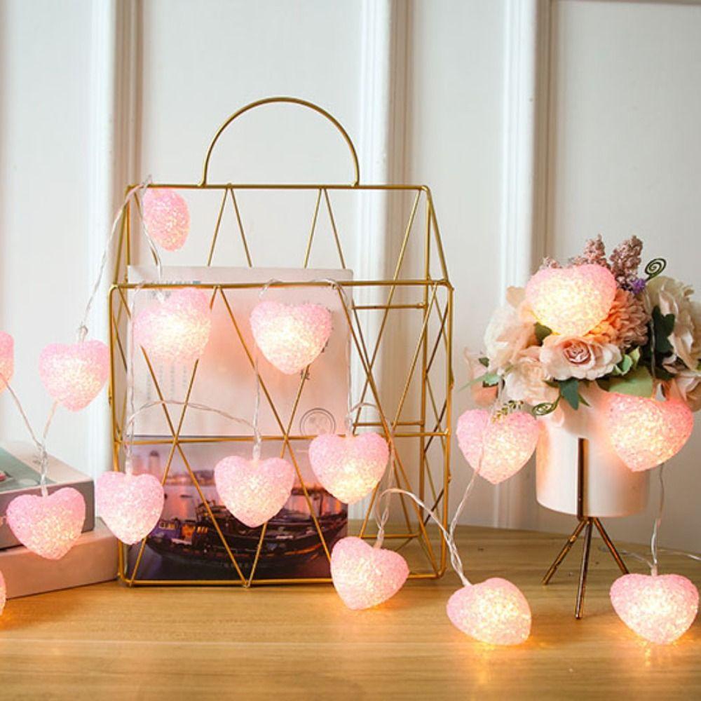 USB Port Heart Curtain Fairy Light Creative Beautiful Valentine Day LED String Lights Love Romantic LED Atmosphere Light