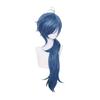 High Quality Kaeya Cosplay Wigs Long Blue Heat Resistant Synthetic Hair Wig Anime Carnival Party Props