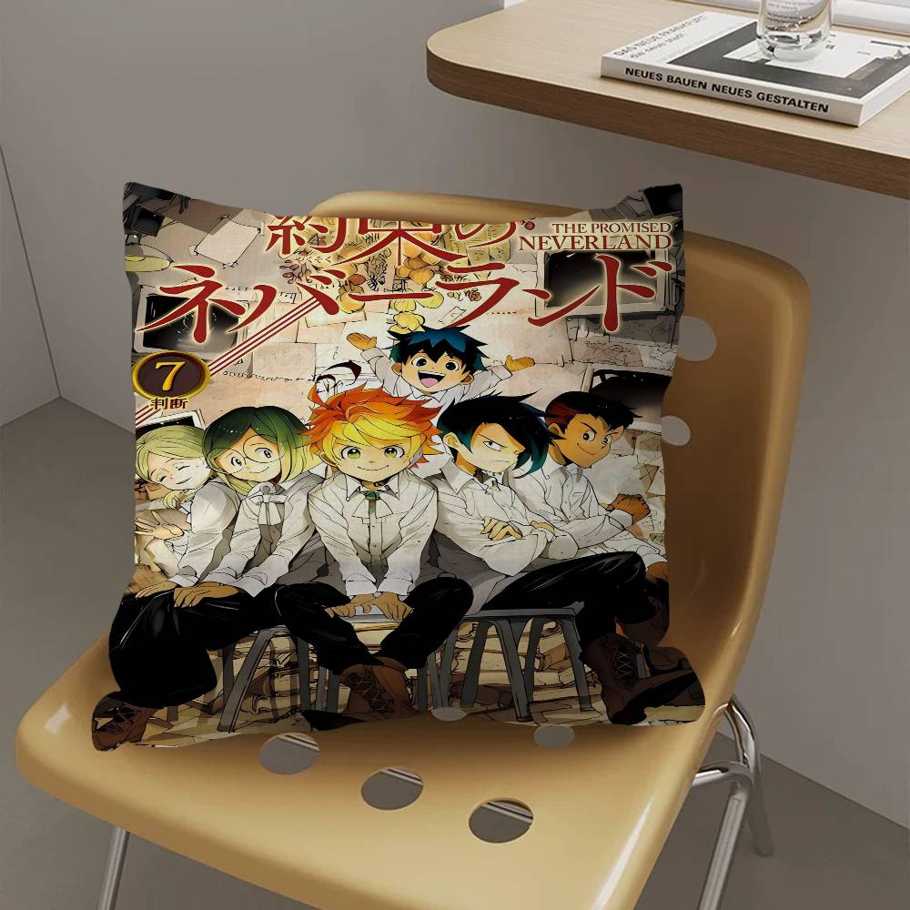 Cartoon The Promised Neverland Pillow Cover Sofa Cushion Cover Home Room Decoration Children Gift