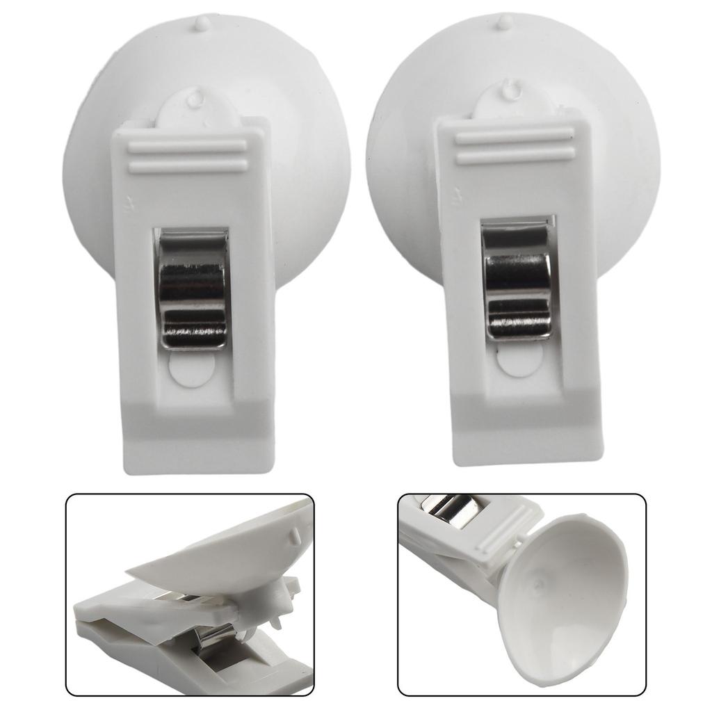 2X Car Suction Cup Clips Holder Sunshade Curtain Towel Ticket Card Retainer Hook