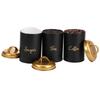 3Pcs Coffee Bean Storage Canisters Tea Sugar Vacuum Sealed Jars Metal Canisters Heat Kitchen Food Cookie Can Airtight Lid