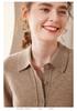 Women's Fashion Cashmere POLO Collar Long Sleeve Cardigan Sweater