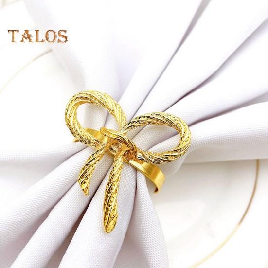 6Pcs Wedding Party Napkin Rings Vibrant Color Sparkling Exquisite Metal Napkin Buckles Dining Table