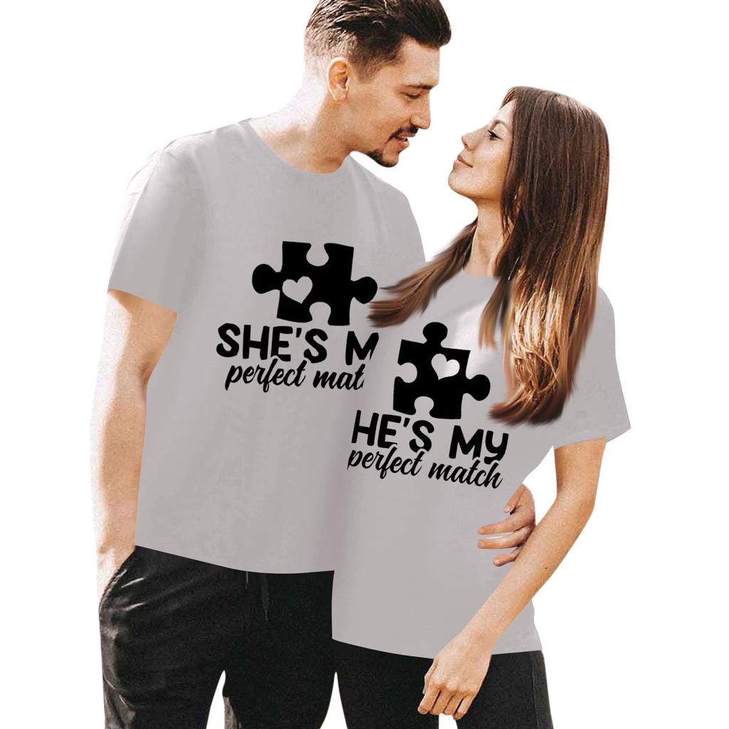 Men's Casual Round Neck Short Sleeve Pullover Valentine's Day Printed T-Shirt