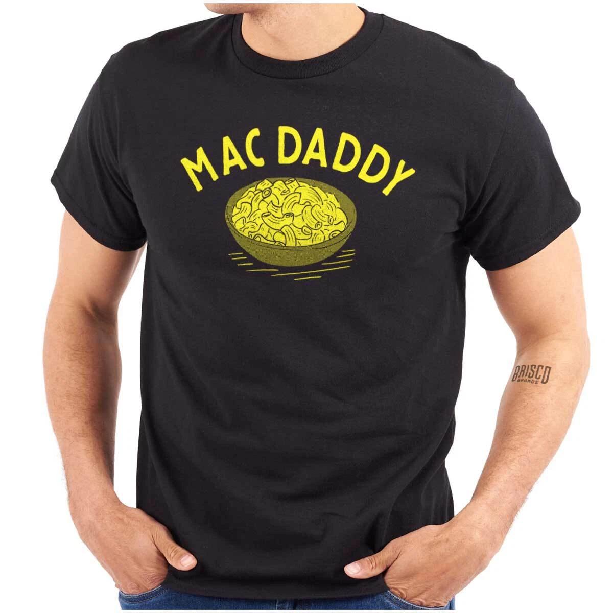 Funny Macaroni and Cheese Mac Daddy Joke Mens Casual Crewneck T Shirts Tees XXL