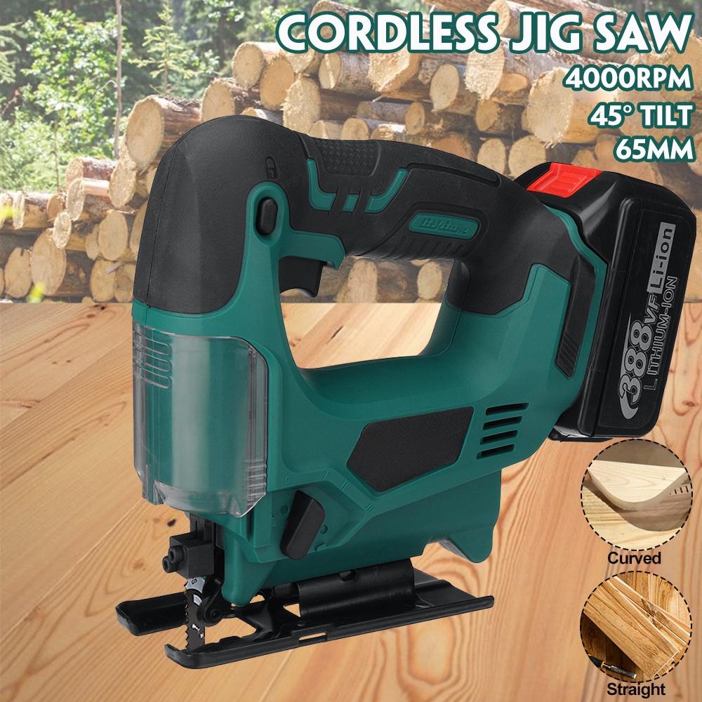 Cordless Electric Jigsaw Rechargeable Adjustable Wood Metal Brushless Jig Saw Woodworking Power Tools for 18V Battery DC 18V