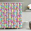 Colorful Love Heart Print Shower Curtain Waterproof Decorative Bathroom Liner Set