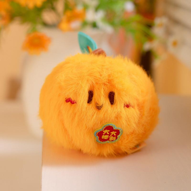 

Plush Fruit Keychain With Blessing Messages For New Year Celebration оранжевый