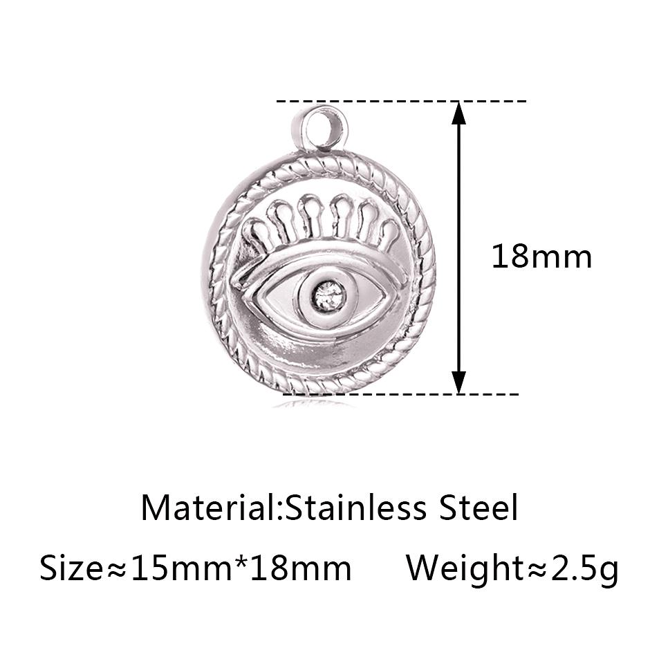 3 Stück Edelstahl Goldfarben Beschichtet Strassstein Blaues Böses Auge Anhänger Halskette Armband Ohrring DIY Schmuckherstellung Zubehör