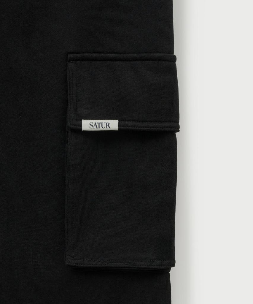 Seteo Cargo Wide Sweatpants Black