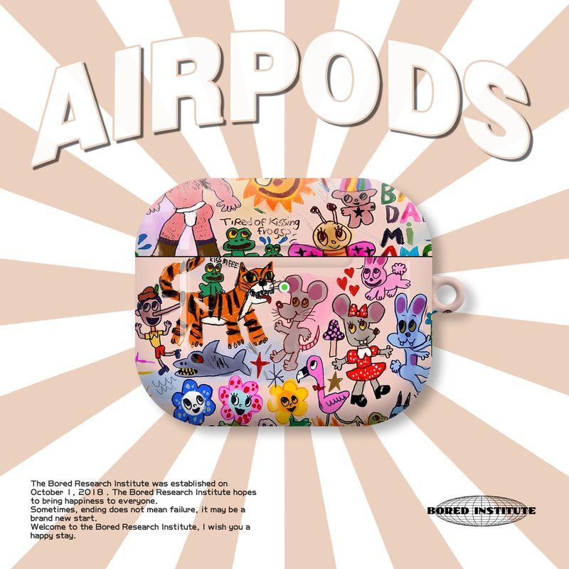 

Trendy for Airpods3 Generation Earphone Case Airpodspro Second Generation/First Generation Protective Case Glossy Hard Case Airpods4 Generation Apple AirPods 4