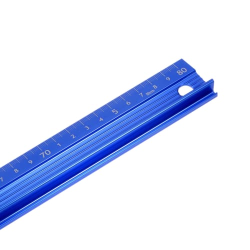 uxcell Metalllineal, 80cm Metrisches Lineal, Aluminiumlegierung, Rutschfestes Schutzlineal, Gerades Schneidelineal, Messinstrument mit Aufhängeloch, Blau