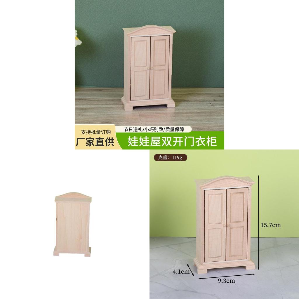 Dollhouse Miniature Furniture With Wooden Material For Rustic Bedroom Decor