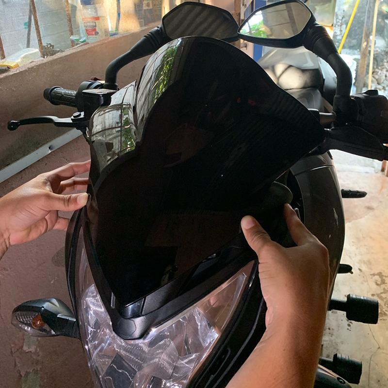 

Motorcycle Double Bubble Windshield WindScreen Screen For BAJAJ Pulsar RS200 RS 200 Protector Accessories Black Iridium