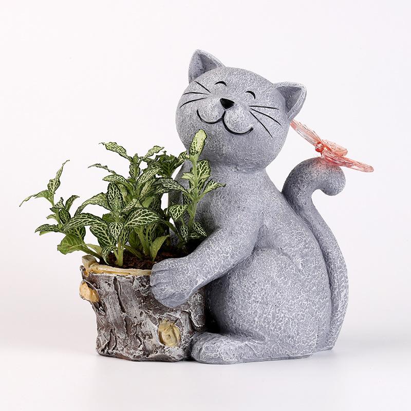

Солнечный креативный садовый светильник, имитация кошки, украшение из смолы, балкон, сад, газон, украшение, ландшафтный светильник 12.5*18*21 серый