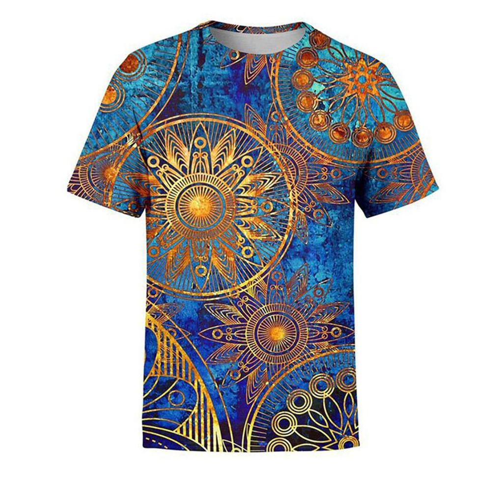 Plus Size Men Short Sleeve 3D Printed Tops Tee T-Shirt Blouse