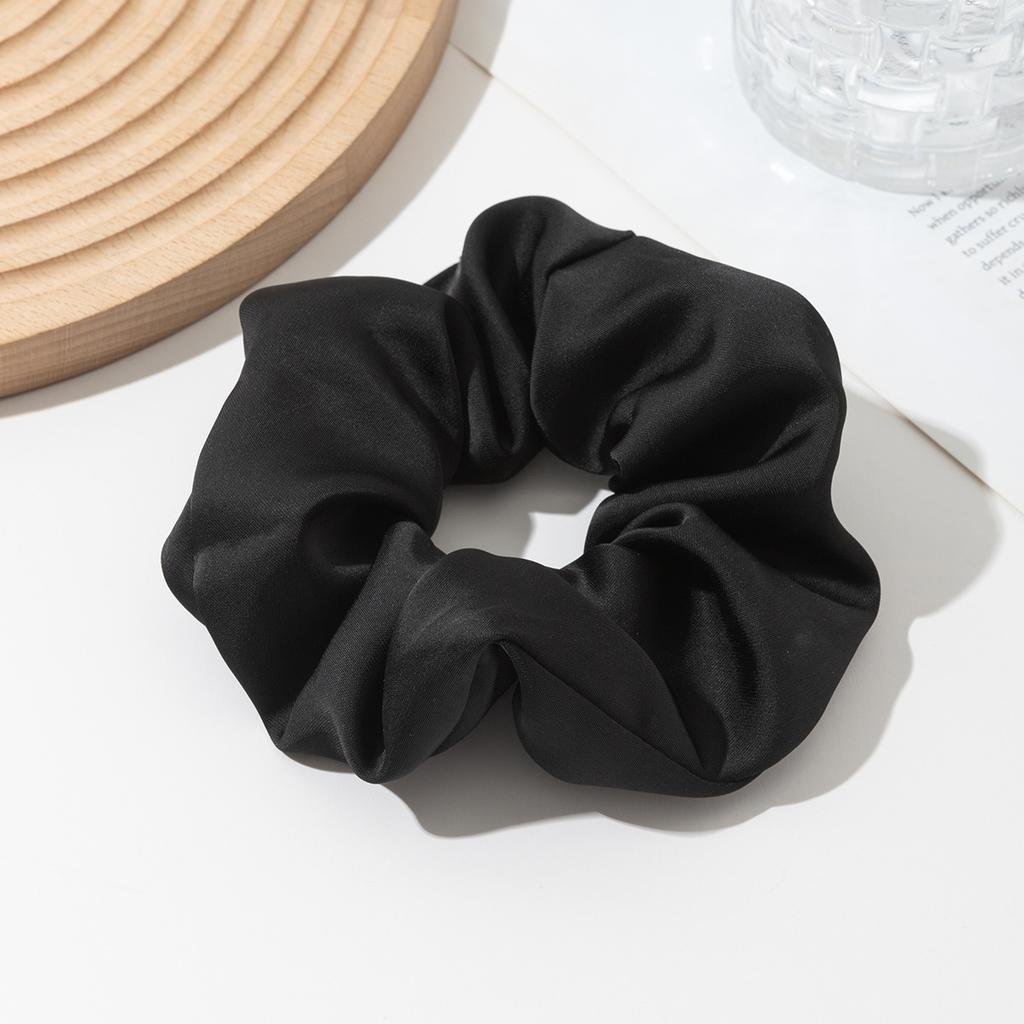 Vintage Silk Satin Hair Scrunchies Elastic Hair Bands Solid Color Women Girls Headwear Ponytail Ties Rope Hair Accessories