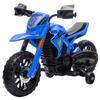 Elektrisches Motocross-Fahrrad für Kinder, Alter 3-8, 6 V, 2 Motoren, Stützräder, 30 kg Traglast, Blau
