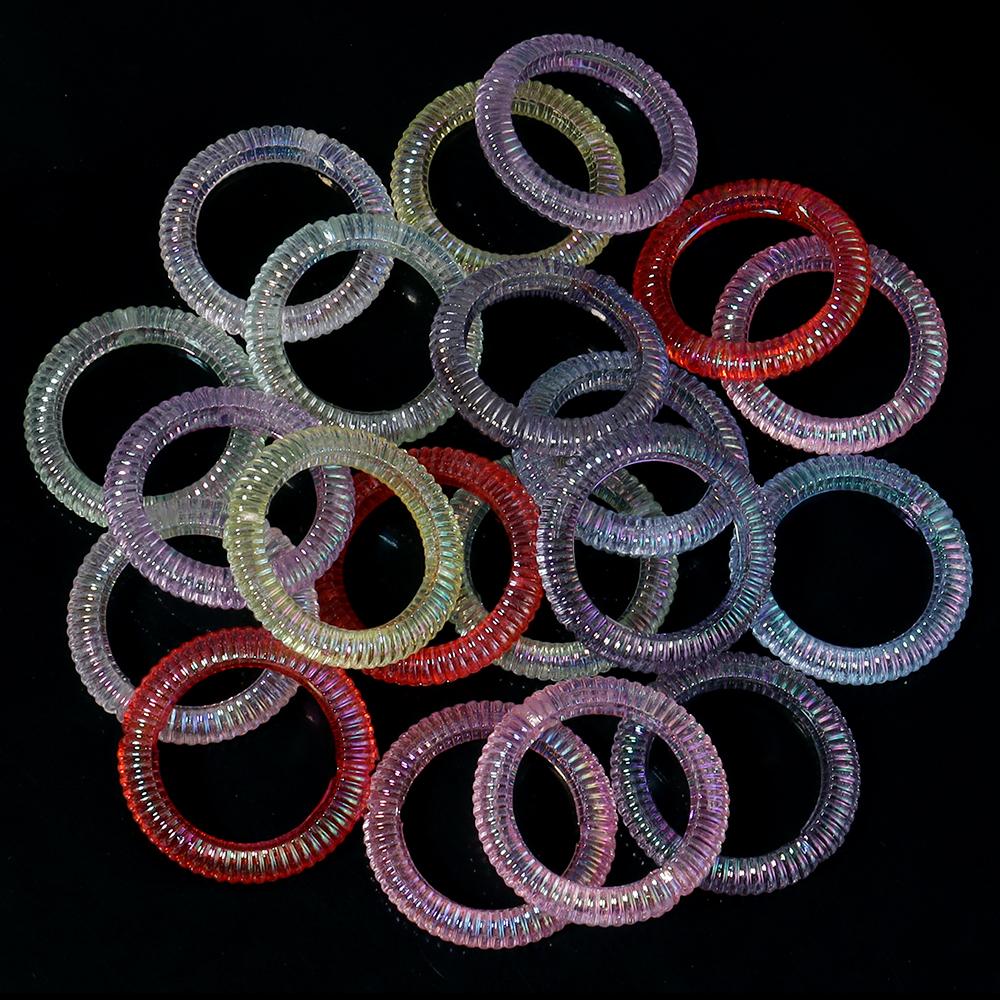 20 Stück/Los Bunte Herz Runde Hohlperlen Lose Abstandshalter Acrylperlen Für Schmuckherstellung DIY Anhänger Armband Ohrring Zubehör