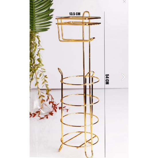 Schwarzer runder Ständer, redundanter Mehrzweck-WC-Papierhalter – schwarz rund