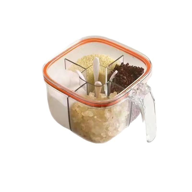Multifunktionale transparente feuchtigkeitsdichte Gewürzbox für Salz, Pfeffer und MSG