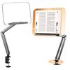 Acrylic Book Stand Adjustable Height Desk Clamp Book Stand 360° Rotating Foldable Book Support for Recipe Sheet Music Tablet