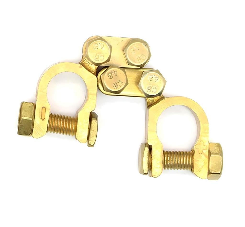 Brass Battery Terminals 6V, 12V, 24V - Set Off-Road