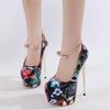 Fashion Eilyken Spring Print Flower Platform Woman Pumps Sandals Sexy Extreme Stiletto High Heels Nightclub Party Strippers  Shoes