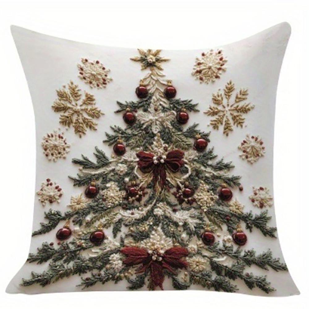 

Рождественские наволочки: Дизайн с оленями, деревом, снежным пейзажем и снеговиком, наволочка для подушки диван-кровати, новогоднее украшение для дома 16x16Inch