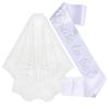 European And American Bachelorette Party Veil Bride To Be Strap Set Headgear Wedding Bride With Diamond Ribbon Decoration