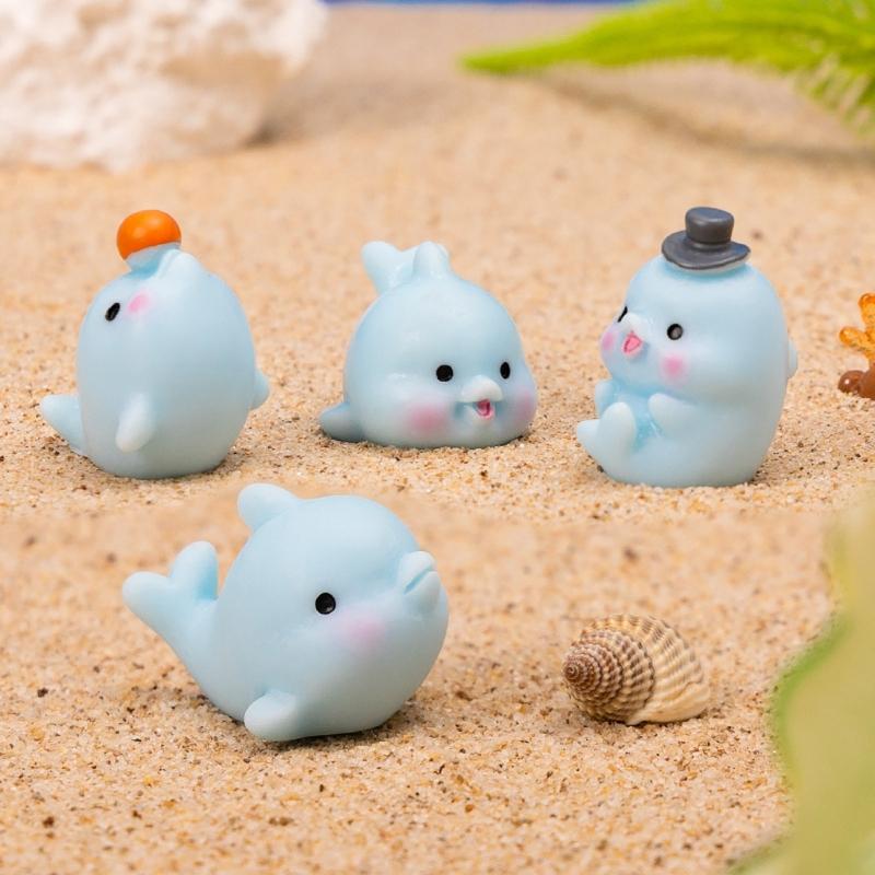 Mini Resin Dolphin,Miniature Dolphin Figures to Hide Landscape Decors Dollhouses Decors,Garden Aquariums Potted Ornament