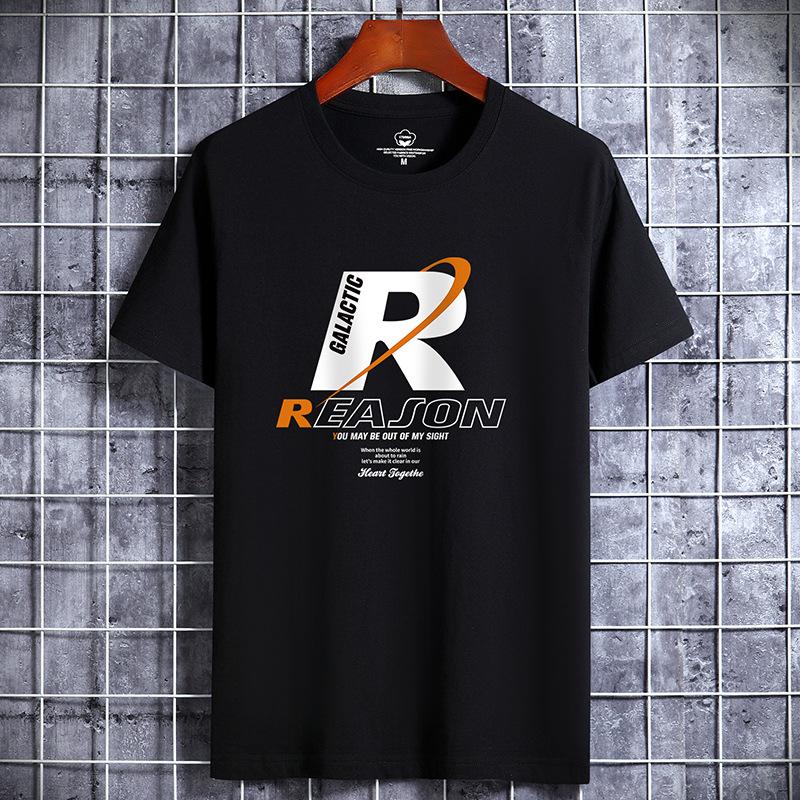 Lässige Herrenbekleidung Luxus Rundhals T-Shirt aus reiner Baumwolle Lustiger R-Print Streetwear Sommermode Vintage Y2k Style Top Übergroßes T-Shirt