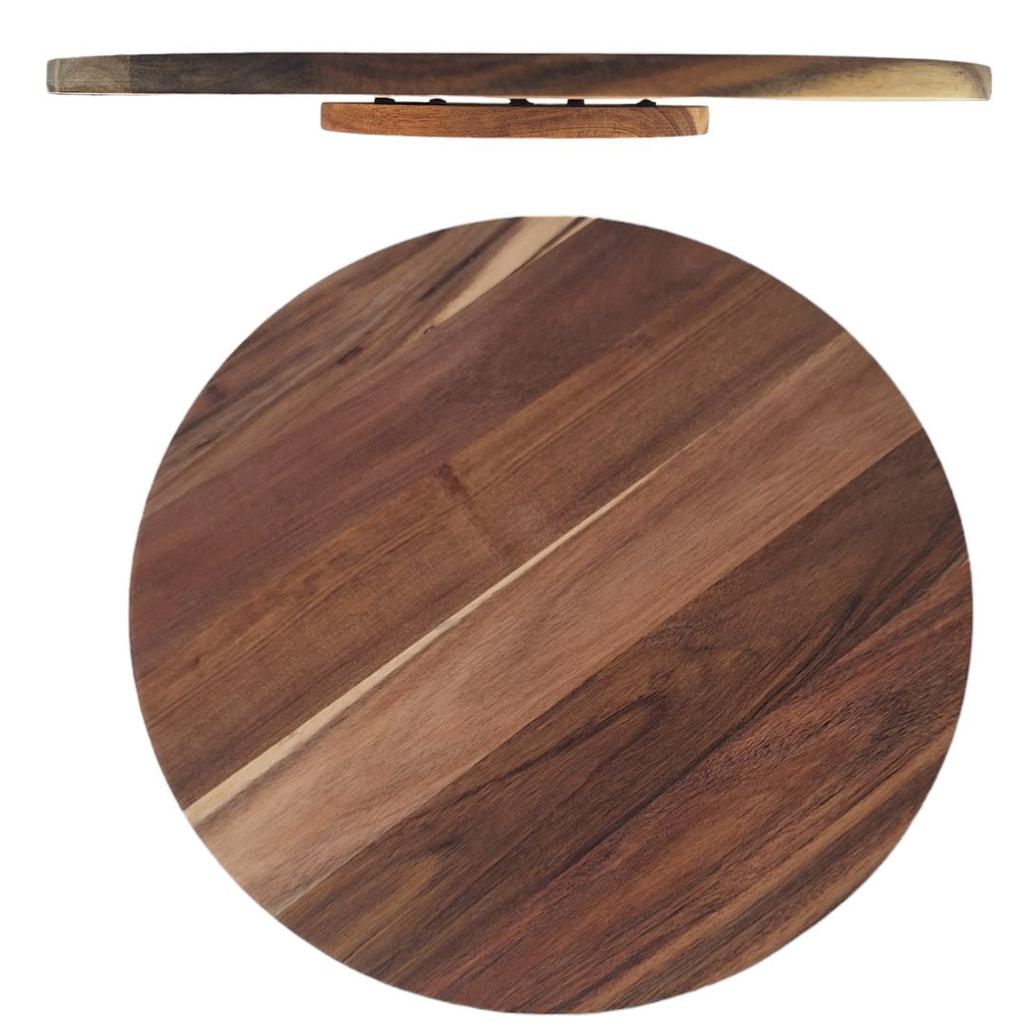 TURNING BOARD 35 Cm WOODEN PIZZA PLATE CHEESE SERVING PLATE