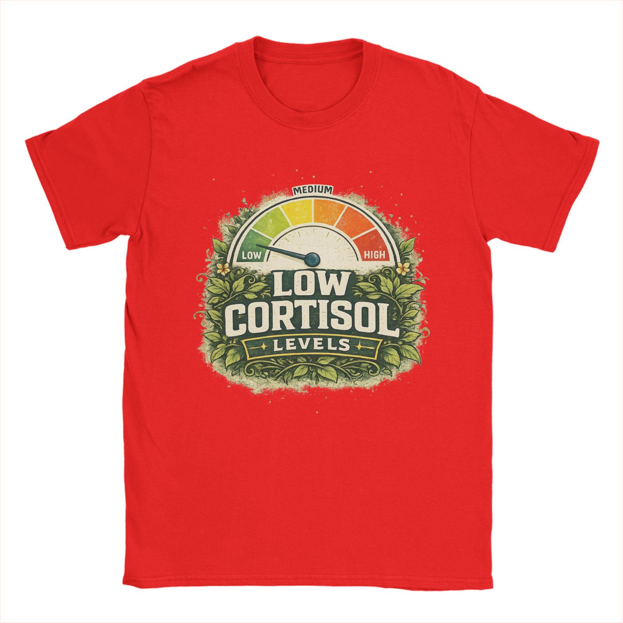 Unisex s Funny Cortisol Low Level Stress Meter Meme T Shirt Pure Cotton Clothes Vintage Short Sleeve Round Neck Tees TShirt XL