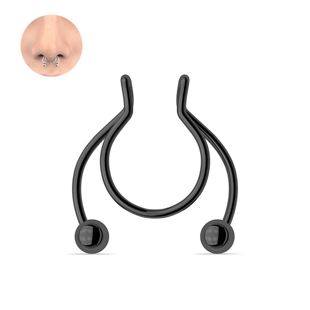 5 Stück Nasenscheidewandring Falscher Nasenring Clip Hufeisen-Creolen-Ring Körper Nicht-Piercing-Ring 5 Farben