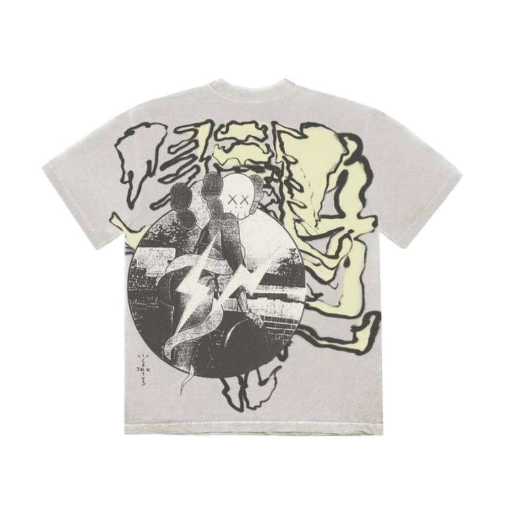 T-shirt Travis Scott Cactus Jack x Kaws for Fragment Aged Yellow