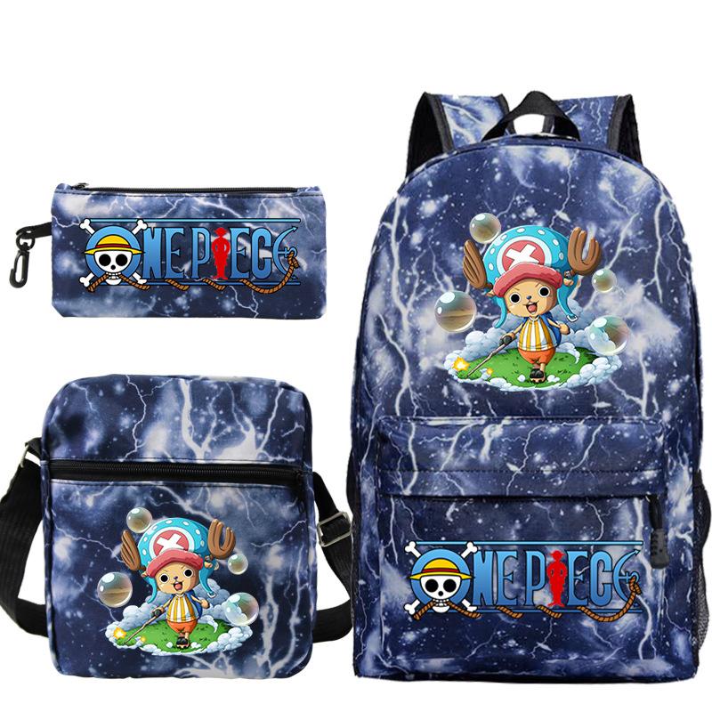 Peripheral Student Schoolbag Three-Piece Set, Youth Backpack, Shoulder Bag, Pencil Case