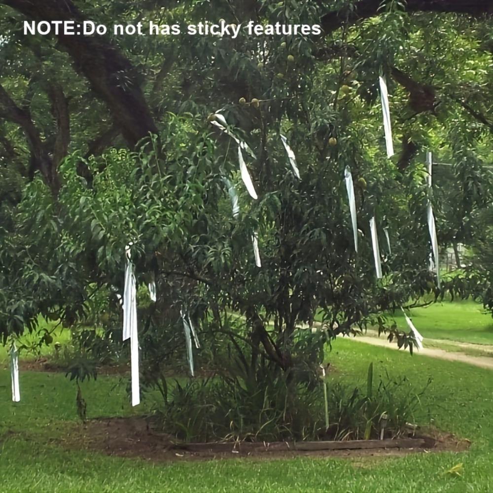 1 Stück, Vogelschreckband, Doppelseitiges holografisches, reflektierendes Vogelband, Abschreckende visuelle und akustische Vogelabwehrgeräte für Außenbereich, Garten.