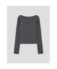 8 Seconds Striped Boat Neck Jersey Top Navy