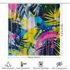 Colorful underwater life shower curtain, Marine animal and plant printed bathroom decoration, blue flower